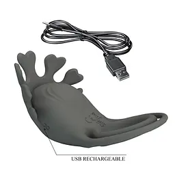 Ерекційне кільце Pretty Love Vibrant Penis Ring Ruben 8.5 см сірий - мініатюра 7