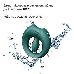 Ерекційне смарт-віброкільце Zalo Apis Turquoise Green, до 4 годин роботи, зарядний кейс - мініатюра 8