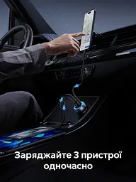 Автомобільний зарядний пристрій у гніздо прикурювача UGREEN EC307 2 виходи USB-C і 1 вихід USB-A Сумарна вихідна потужність до 30 Вт Space Gray (45843) - мініатюра 3
