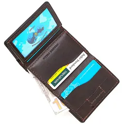 Шкіряний чоловічий гаманець GRANDE PELLE 8х10х1,5 см acs0027529 - мініатюра 4