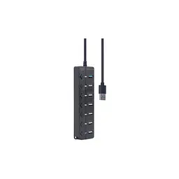 Концентратор Gembird 7 ports (1xUSB3.1+6xUSB2.0) switch black (UHB-U3P1U2P6P-01) - мініатюра 4