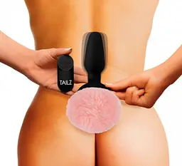 Анальна пробка Tailz Pink Bunny Tail 19 см (чорний) - мініатюра 2