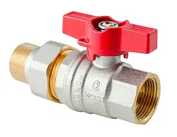 Кран з американкою Koer Extreme KE.227-15 - 1/2" ручка "метелик" червона KR5765
