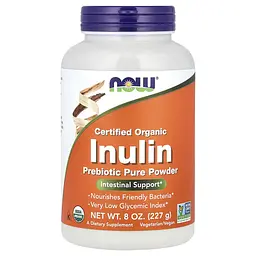 NOW Інулін, порошок чистого пребіотика, Organic Inulin Powder - 227 г