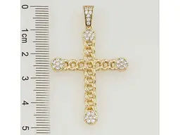 Кулон XUPING Позолота 14K "Хрест візерунок ланцюжок із цирконієм" для ланцюжка до 5мм (212411) - мініатюра 2