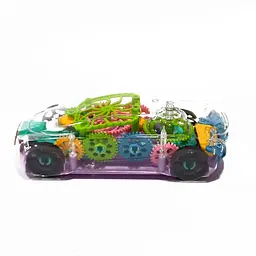 Дитяча музична машинка A-Toys XY.147-2 прозорий корпус, кольорові деталі, звук, світло, в коробці (6973460010015) Фіолетовий