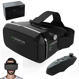 3D Окуляри віртуальної реальності VR Shinecon з Джойстиком пультом Blutooth Чорні - мініатюра 2