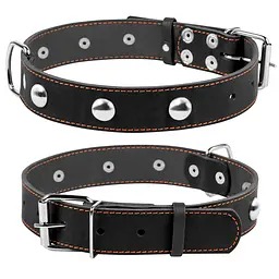 Нашийник Collar одинарний з прикрасами (ширина 35мм довжина 48-63см) чорний