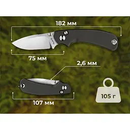 Ніж складаний кишеньковий Ruike P736-AK, (7.5 см) 14C28N / алюміній, сірий - мініатюра 13