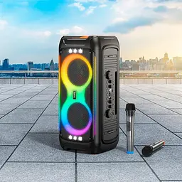 Портативна акустика Hoco HA9 Kayman dual-mic outdoor BT5.4 40W караоке з 2 мікрофонами бездротова - мініатюра 8