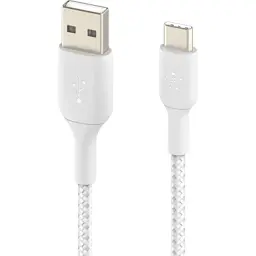 Дата кабель USB 2.0 AM to USB-C 1.0m braided white Belkin (CAB002BT1MWH) - мініатюра 2