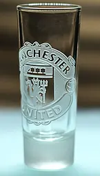 Скляна чарка 60мл ФК Манчестер Юнайтед FC Manchester United з гравіюванням подарунок   футбольна стопка - мініатюра 3