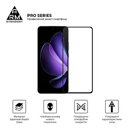 Захисне скло на OPPO Reno13 F 5G/Reno13 F 4G/Reno13 FS 5G з олеофобним покриттям, Pro, повне проклеювання, антистатичний і пиловідштовхуючий шар, 9H, самоклеючеся, 2.5D, на весь екран, антистатичний клей, ArmorStandart (ARM82922) - мініатюра 2