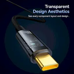 Кабель Baseus Explorer Charging with Auto Shutdown Cable Type-C to Type-C 100W 1m P10319703111-00 Black - мініатюра 5