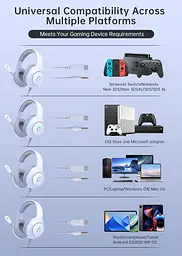 Ігрова гарнітура CM7002 для PS5, PS4, ПК, Mac, Switch, Xbox Series, об'ємний звук RGB Ігрові навушники з шумозаглушувальним - мініатюра 5