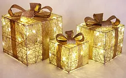 Набір декоративних подарунків - 3 коробки з LED-підсвічуванням Bona 15х20 см, 20х25 см, 25х30 см dec0008478 - мініатюра 2