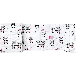 Бортики в дитяче ліжечко Cosas Rose Panda 30 х 180 см (WeltBed_PandaLoveRose)