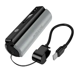 Зовнішній аккумулятор BOROFONE BJ87 Star power bank with flashlight and cable(5000mAh) Чорний - мініатюра 3