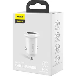 Автомобільний зарядний пристрій Baseus Grain Pro Car Charger Dual USB 4.8A CCALLP-02 White - мініатюра 4