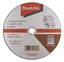 Диск відрізний для нержавіючої сталі 230 х 2.0 мм WA36R-BF Makita D-18792