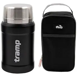 Термос Tramp з широким горлом 800 мл в чохлі Black (1042-TRC-132-black) - мініатюра 1