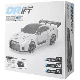 Машинка для дрифта на радіокеруванні Nissan GT-R S815 1:24 4WD з LED-підсвіткою (Сірий) - мініатюра 8