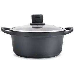 Каструля зі скляною кришкою антипригарна Maestro MR-4324 24 см 4.3л алюмінієвий