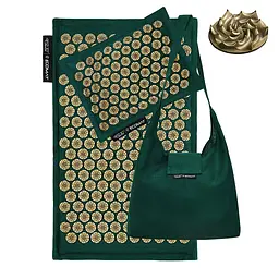 Килимок акупунктурний 4FIZJO Eco Mat Аплікатор Кузнєцова з подушкою 68 x 42 см Navy Green/Gold 4FJ0251 (P-5907739312891) - мініатюра 2