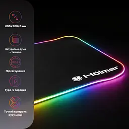 Килимок для миші Hölmer з підсвіткою GMP-01RGB 600х300х3 мм (GMP-01RGB) - мініатюра 7