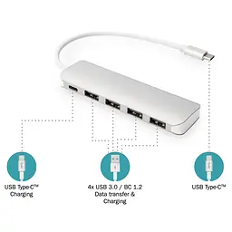 USB-Хаб Digitus USB-C 4xUSB-A/USB-C (DA-70242-1) - мініатюра 7