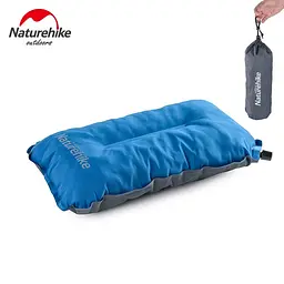 Подушка самонадувна Naturehike Sponge automatic NH17A001-L (Блакитна) - мініатюра 6