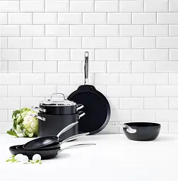 Каструля з кришкою KitchenAid Aluline CC001258-001 24 см 8 л чорна - мініатюра 4