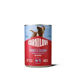 Вологий корм для цуценят Carnilove Salmon & Turkey паштет лосось та індичка банка 400 г