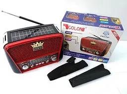 Радіоприймач Golon RX-455S акумуляторне радіо Solar USB Червоний - мініатюра 5