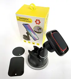 Автотримач для телефону магнітний CT301 на присосці Black-Carbon