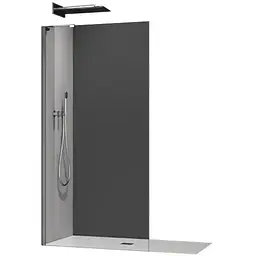 Душова перегородка Koer SR SP02-100x200-TR-07 Прозоре скло Walk-In Easy Clean 8 мм, graphite KR5397, прозоре, графіт