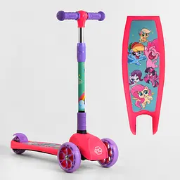 Самокат Best Scooter 13х30х58-71.5 см Рожево-бузковий 000231657 - мініатюра 2