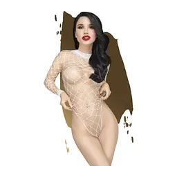 Боди из сетки Penthouse Scandalous, S-L (белый)