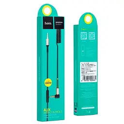 Кабель 3,5"-3.5" 1m Hoco Black (UPA-02) (пружина) - мініатюра 2