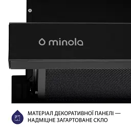 Витяжка телескопічна Minola HTLS 6634 BLF 1000 LED GLASS - мініатюра 7