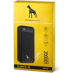 Зовнішній акумулятор Doberman AM02 20000mAh 22.5W Black [110385] - мініатюра 4