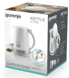 Электрочайник Gorenje 1.7 л пластик белый kuh0015314 - миниатюра 6
