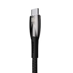 USB кабель Baseus Glimmer Series Fast Charging Data Cable USB to Type-C 100W 1m чорний CADH000401 - мініатюра 3