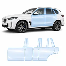 Антигравійна захисна бронеплівка за лекалами для BMW X5 G05 facelift 2023- зони дверей і стійки вікон