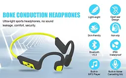 Кісткові навушники для плавання ESON M6 з 32 ГБ вбудованої пам'яті, Bluetooth 5.3, MP3-плеєром, шумоподавленням та IP68 - мініатюра 10