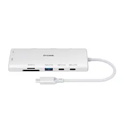 Концентратор D-Link USB-C 10-in-1 2xHDMI + 1xRJ45 1000Mbps + 2xUSB-C + USB 3.1 + USB 3.0 + SD + TF silver (DUP-A01)