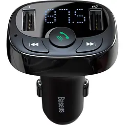 Автомобільний зарядний пристрій Baseus FM Launcher S-09 Standart Edition 2.4A 2USB black (CCMT000001) - мініатюра 3