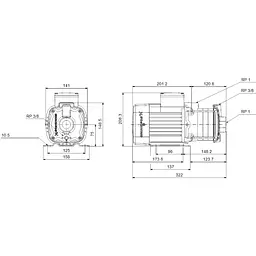 Поверхневий насос Grundfos CM3-4 A-R-A-E-AQQE C-A-A-N (97516565) - мініатюра 2