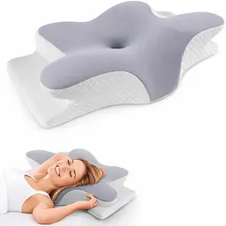 Ортопедична подушка для сну Метелик з ефектом пам'яті Memory Foam 50х30 см. Анатомічна подушка під шию - мініатюра 4