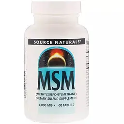 Метилсульфонилметан Source Naturals MSM 1000 mg 60 таблеток сірко органічна сполука